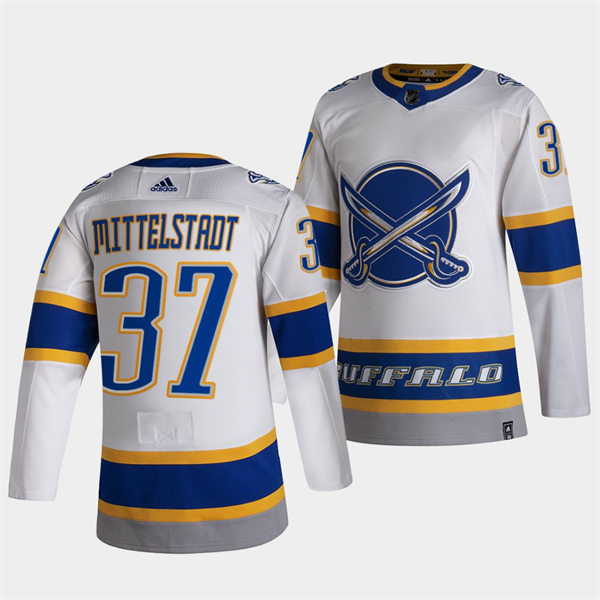 Mens Buffalo Sabres #37 Casey Mittelstadt Adidas 2021 Reverse Retro Special Edition Stitched Jersey