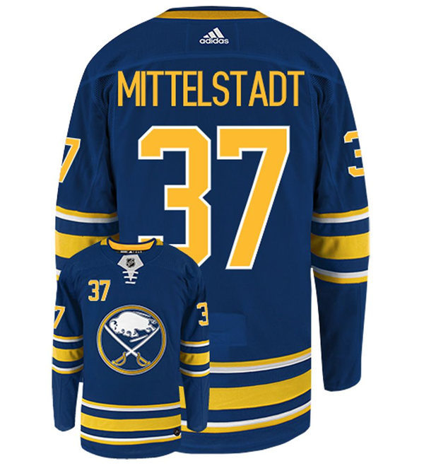 Mens Buffalo Sabres #37 Casey Mittelstadt Adidas Home Navy Stitched Jersey