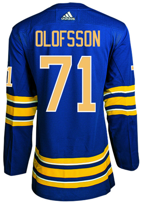 Mens Buffalo Sabres #71 Victor Olofsson Adidas Home Premier Royal Stitched’ Jersey