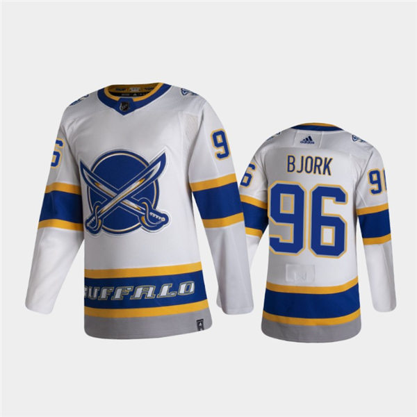 Mens Buffalo Sabres #96 Anders Bjork Adidas 2020-21 NHL Reverse Retro Special Edition Stitched Jersey