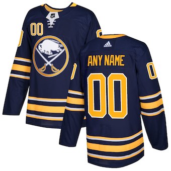 Mens Buffalo Sabres Custom Dominik Hasek Danny Gare Pat LaFontaine Alexander Mogilny Jim Kelley Navy Jersey Stitched