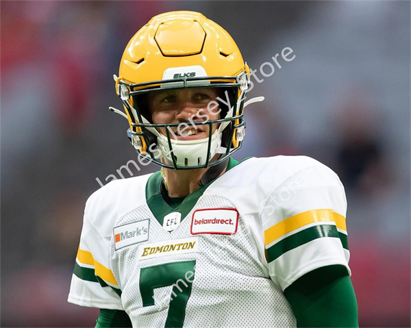 Mens CFL Edmonton Elks Custom 2020 New Era White EE Football Jerseys