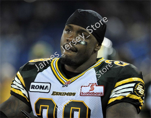 Mens CFL Edmonton Elks Custom New Era White EE Stitched Football Jersey