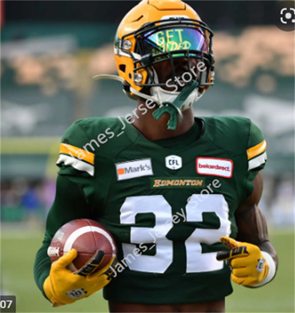 Mens CFL Edmonton Elks Customize Retro New Era Third Green EE Football Jerseys