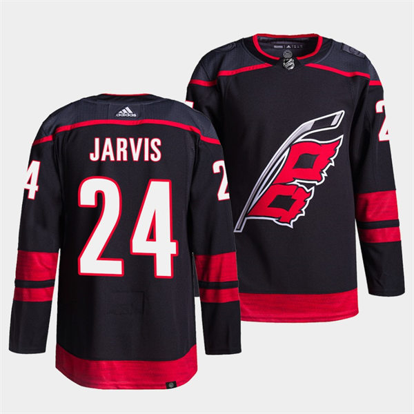 Mens Carolina Hurricanes #24 Seth Jarvis Adidas Black Alternate Player Stitched Jersey