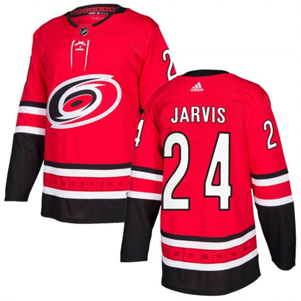 Mens Carolina Hurricanes #24 Seth Jarvis Adidas Home Red Primegreen Player Stitched Jersey