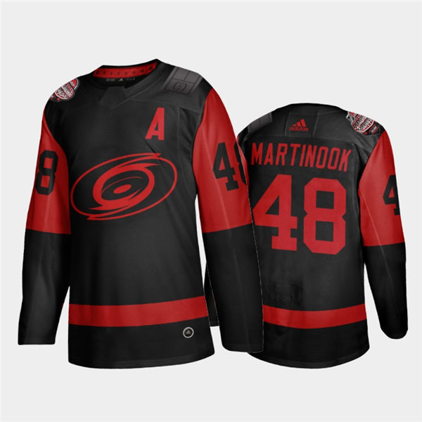 Mens Carolina Hurricanes #48 Jordan Martinook Black Adidas 2021 Stadium Series Stitched Jersey