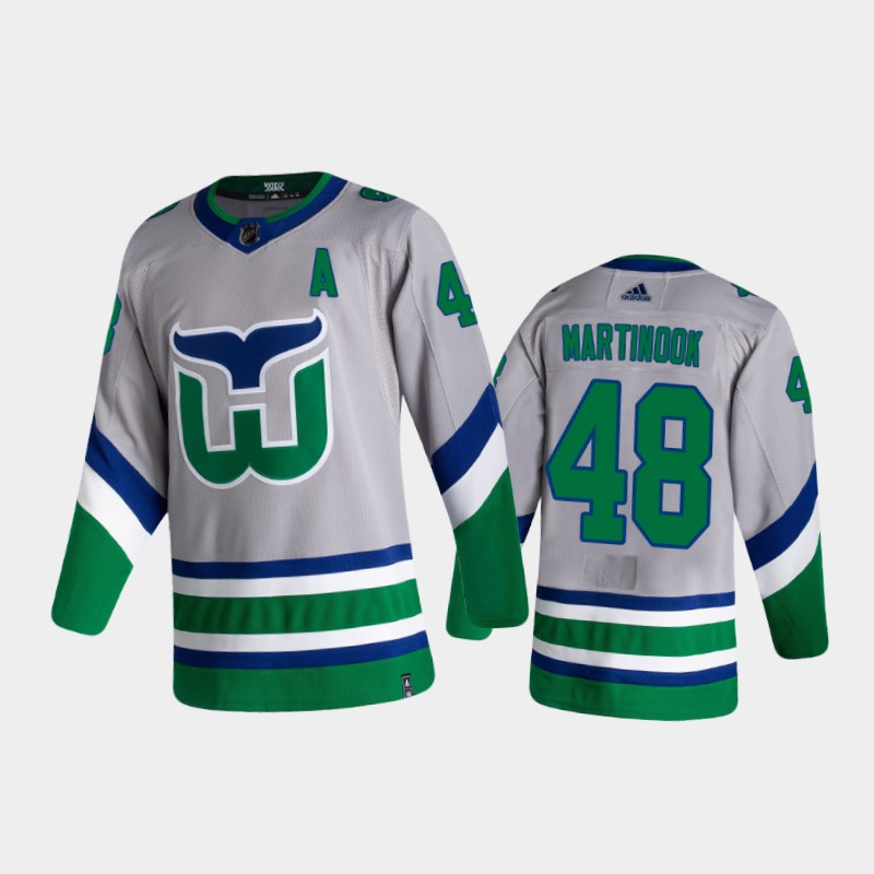 Mens Carolina Hurricanes #48 Jordan Martinook silvery grey Adidas 2021 NHL REVERSE RETRO Stitched JERSEYS