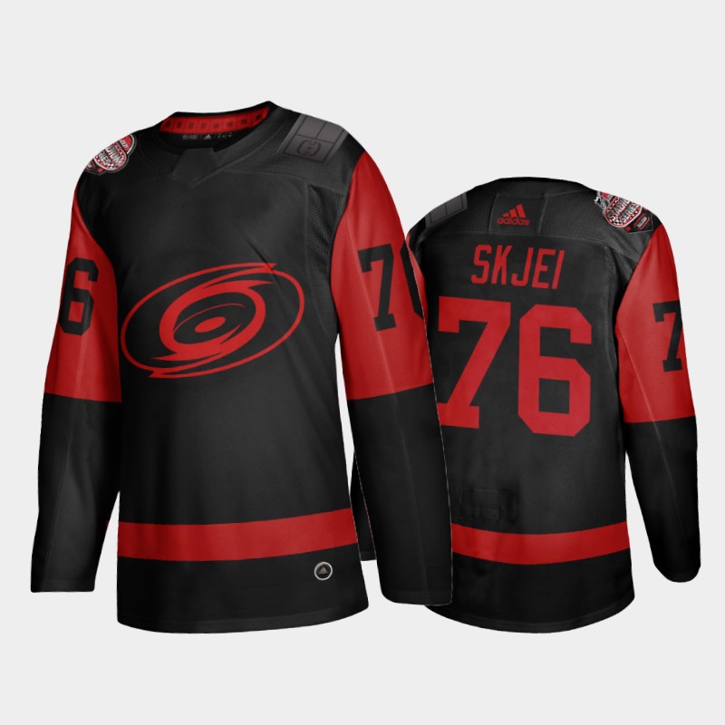 Mens Carolina Hurricanes #76 Brady Skjei Black Adidas 2021 Stadium Series Stitched Jersey
