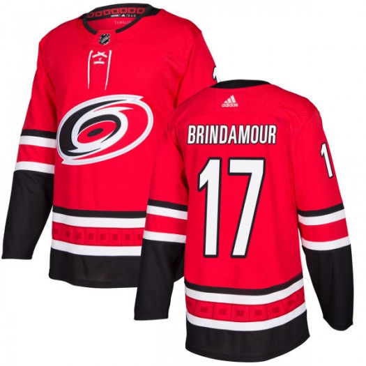 Mens Carolina Hurricanes Retired Player #17 Rod Brind'Amour adidas Home Red Stitched Jersey