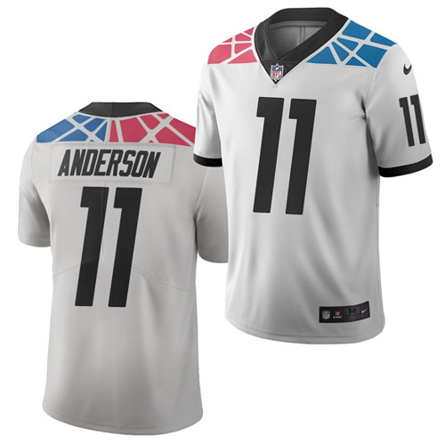 Mens Carolina Panthers #11 Robby Anderson Nike 2021 White City Edition Vapor Limited Jersey