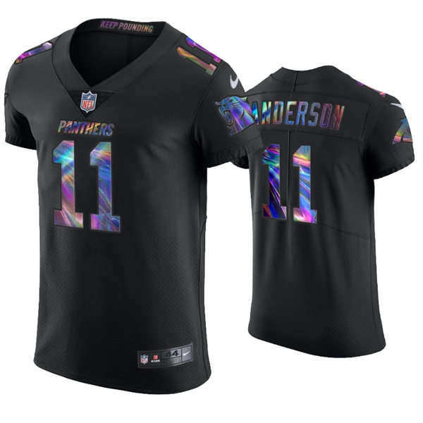 Mens Carolina Panthers #11 Robby Anderson Nike Black Holographic Edition Jersey