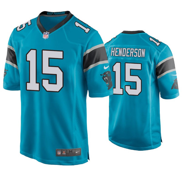 Mens Carolina Panthers #15 C.J. Henderson Nike Blue Vapor Untouchable Limited Jersey