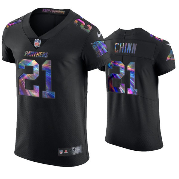 Mens Carolina Panthers #21 Jeremy Chinn Nike Black Holographic Edition Jersey