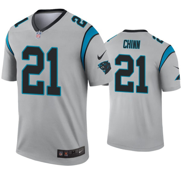 Mens Carolina Panthers #21 Jeremy Chinn Nike Grey Inverted Legend Jersey