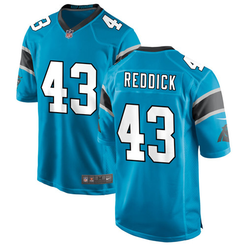 Mens Carolina Panthers #43 Haason Reddick Nike Blue Vapor Limited Jersey
