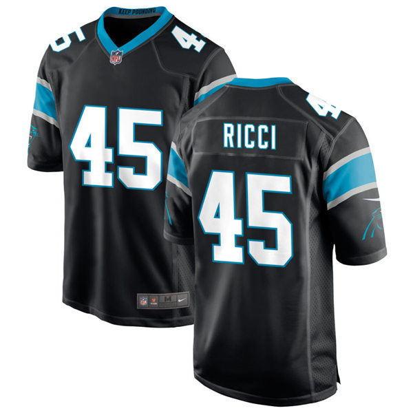 Mens Carolina Panthers #45 Giovanni Ricci Nike Black Vapor Untouchable Limited Jersey