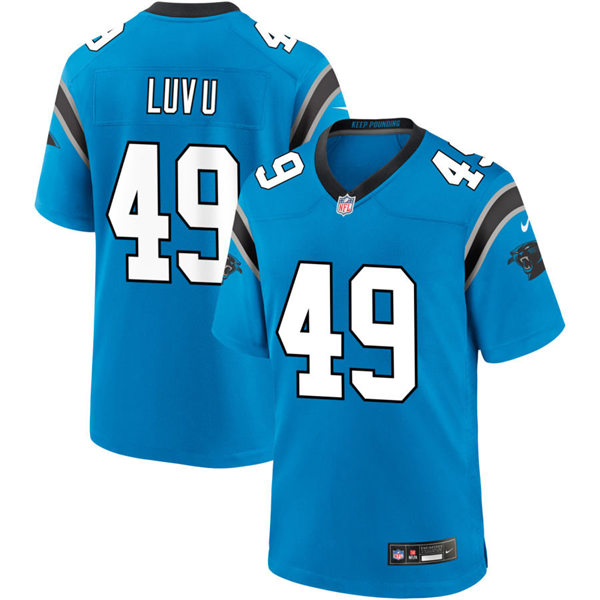 Mens Carolina Panthers #49 Frankie Luvu Nike Blue Vapor Untouchable Limited Jersey