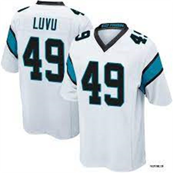 Mens Carolina Panthers #49 Frankie Luvu Nike White Vapor Untouchable Limited Jersey