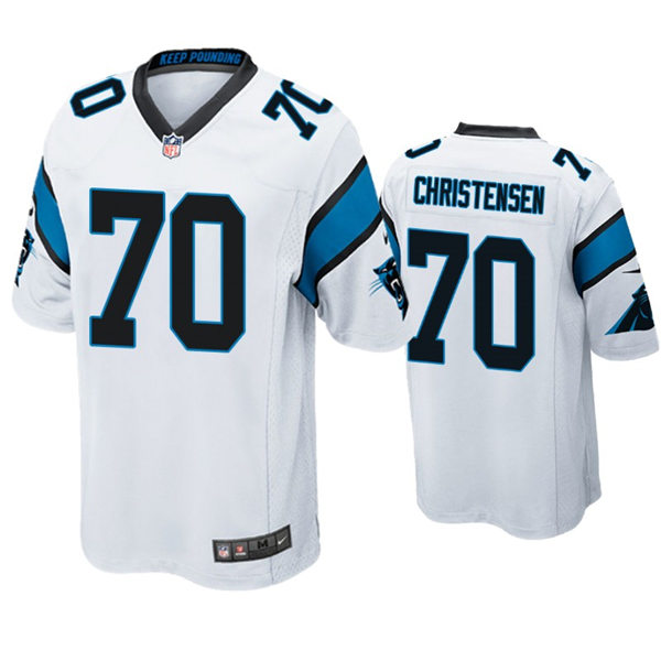 Mens Carolina Panthers #70 Brady Christensen Nike White Vapor Untouchable Limited Jersey