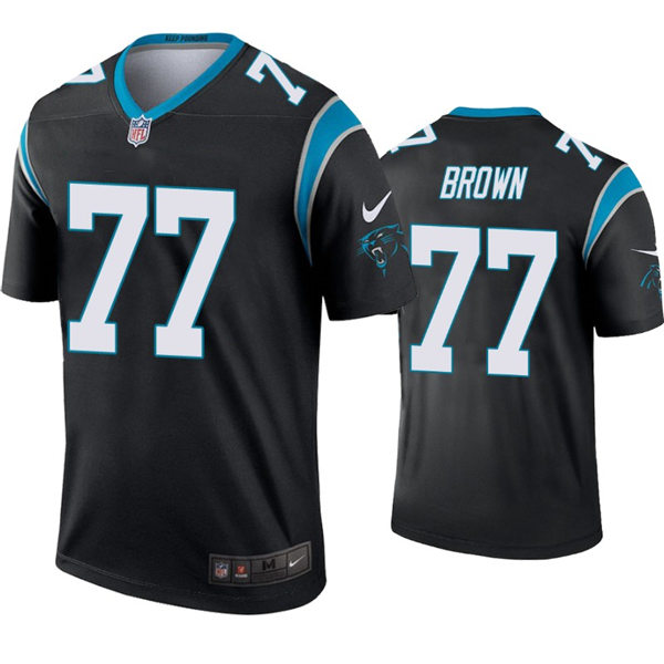 Mens Carolina Panthers #77 Deonte Brown Nike Black Vapor Untouchable Limited Jersey