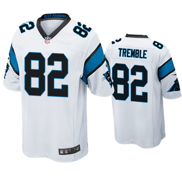 Mens Carolina Panthers #82 Tommy Tremble Nike White Vapor Untouchable Limited Jersey