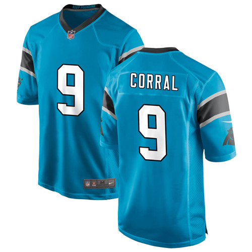Mens Carolina Panthers #9 Matt Corral Nike Blue Vapor Untouchable Limited Jersey
