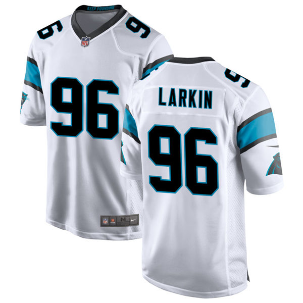 Mens Carolina Panthers #96 Austin Larkin Nike White Vapor Untouchable Limited Jersey