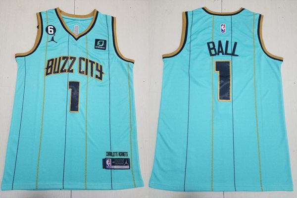 Mens Charlotte Hornets #1 LaMelo Ball Teal 2020-21 City Edition Jersey