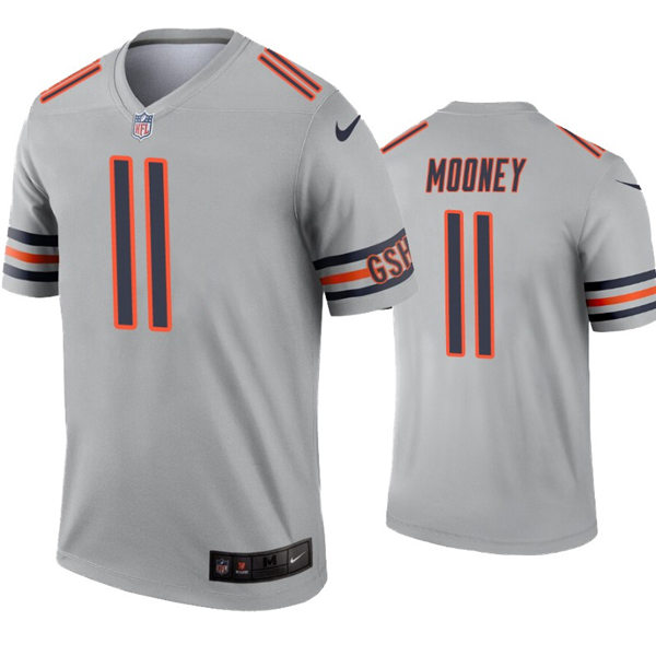 Mens Chicago Bears #11 Darnell Mooney Nike Silver Inverted Legend Jersey
