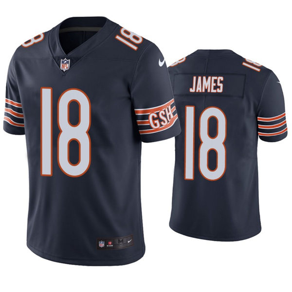 Mens Chicago Bears #18 Jesse James Nike Navy Vapor Untouchable Limited Jersey