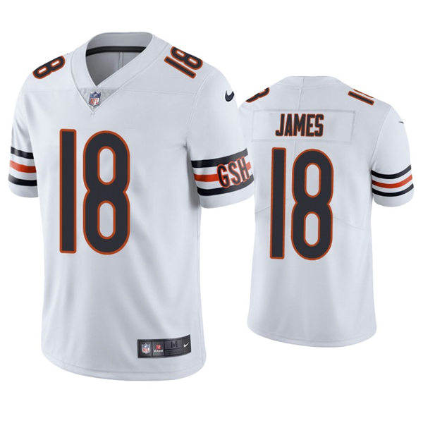 Mens Chicago Bears #18 Jesse James Nike White Vapor Untouchable Limited Jersey