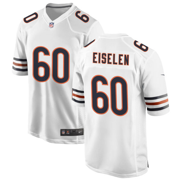 Mens Chicago Bears #60 Dieter Eiselen Nike White Vapor Untouchable Limited Jersey