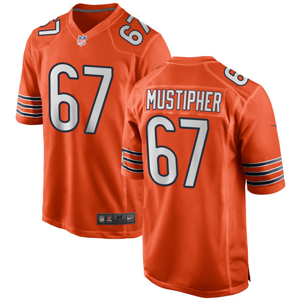 Mens Chicago Bears #67 Sam Mustipher Nike Orange Alternate Untouchable Limited Jersey