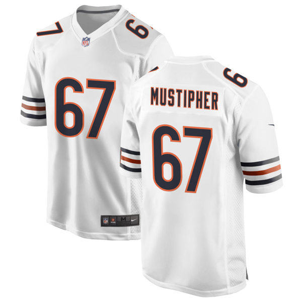 Mens Chicago Bears #67 Sam Mustipher Nike White Vapor Untouchable Limited Jersey