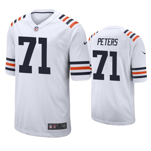 Mens Chicago Bears #71 Jason Peters Nike White Alternate 100th Season Classic Jersey