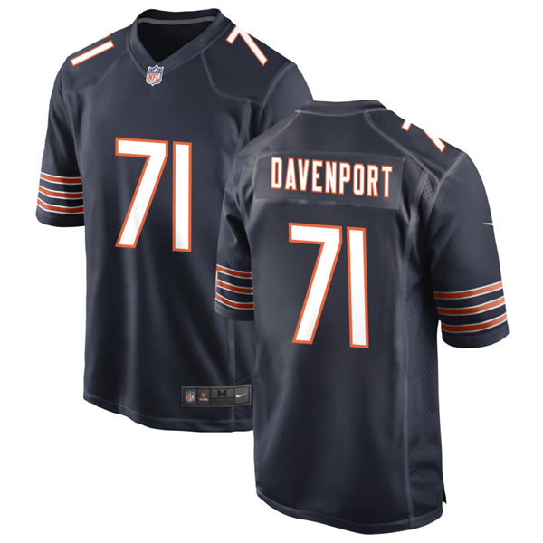 Mens Chicago Bears #71 Julien Davenport Nike Navy Vapor Untouchable Limited Jersey