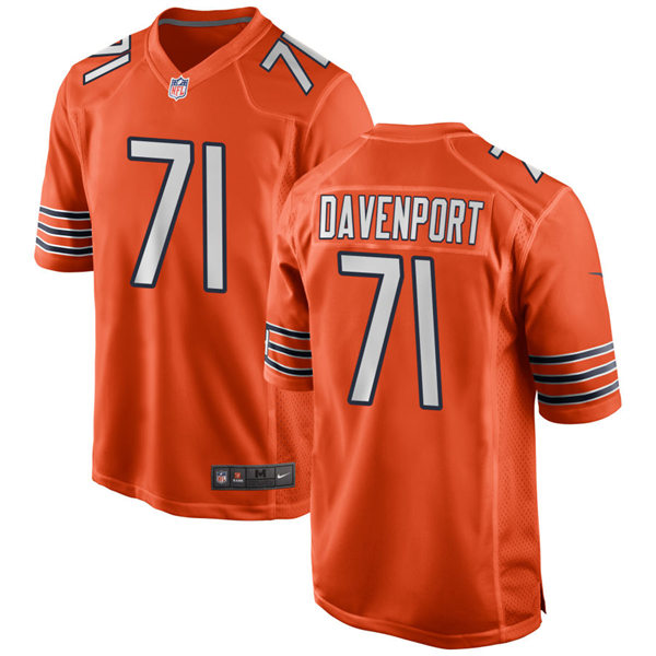 Mens Chicago Bears #71 Julien Davenport Nike Orange Alternate Untouchable Limited Jersey