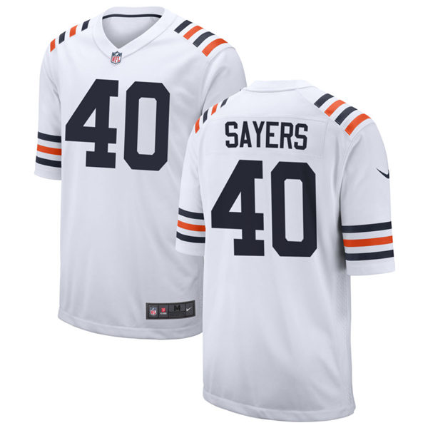 Mens Chicago Bears Retired Player #40 Gale Sayers Nike White Alternate 100th Season Classic Jersey