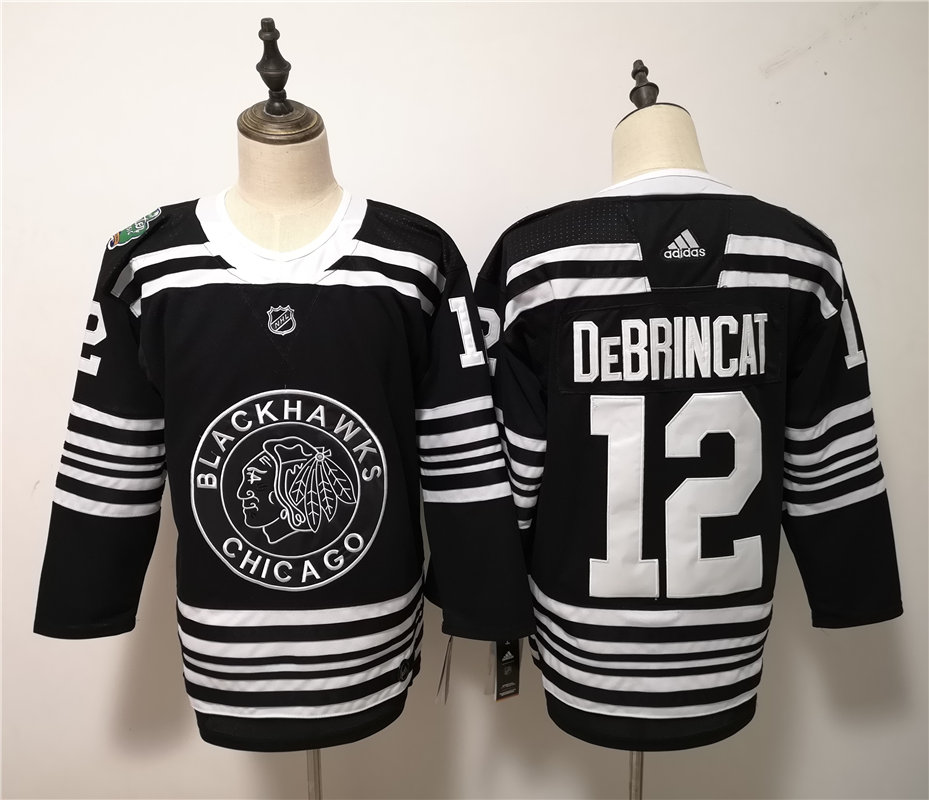 Mens Chicago Blackhawks #12 Alex DeBrincat Adidas 2019 NHL Winter Classic Stitched Jersey