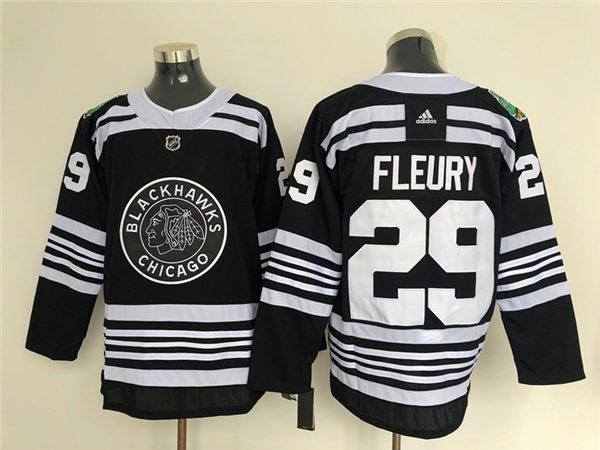Mens Chicago Blackhawks #29 Marc-Andre Fleury Adidas 2019 NHL Winter Classic Stitched Jersey