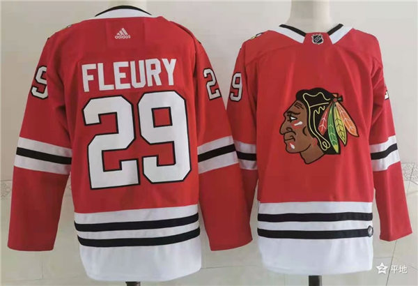 Mens Chicago Blackhawks #29 Marc-Andre Fleury Stitched Adidas Home Red Stitched Jersey