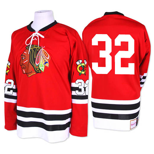 Mens Chicago Blackhawks #32 Michal Rozsival Red 1960-61 CCM Throwback Stitched Jersey