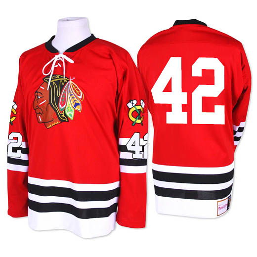 Mens Chicago Blackhawks #42 Joakim Nordstrom Red 1960-61 CCM Throwback Stitched Jersey