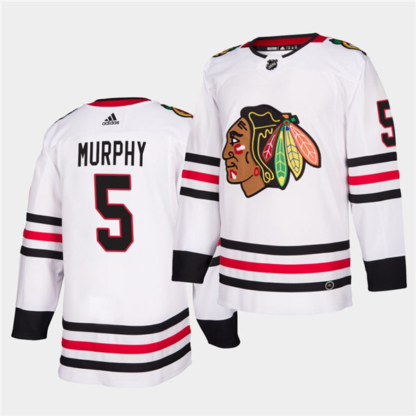 Mens Chicago Blackhawks #5 Connor Murphy Stitched Adidas Away White Stitched Jersey