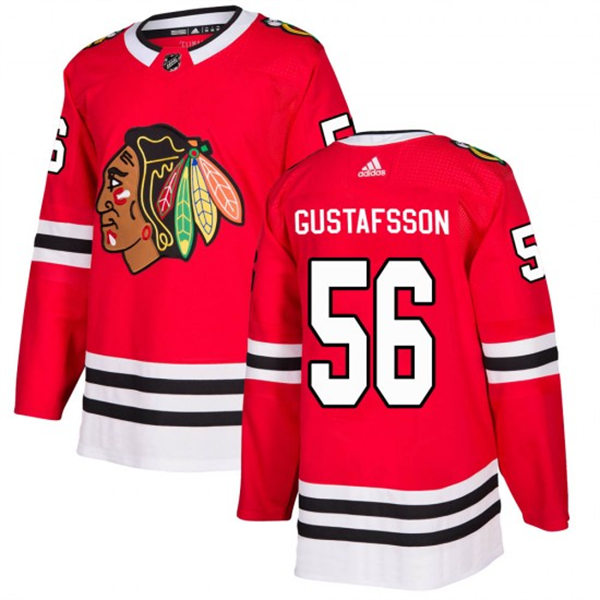Mens Chicago Blackhawks #56 Erik Gustafsson Adidas Stitched Home Red Stitched Jersey