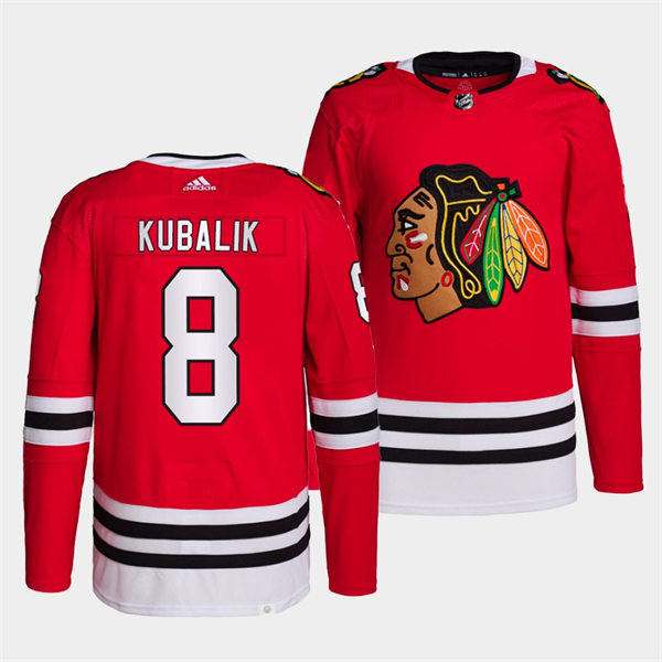 Mens Chicago Blackhawks #8 Dominik Kubalik Adidas Stitched Home Red Stitched Jersey