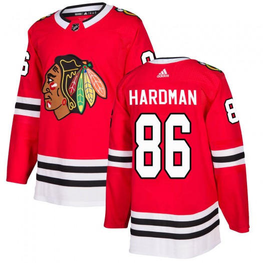 Mens Chicago Blackhawks #86 Mike Hardman Adidas Home Red Stitched Jersey