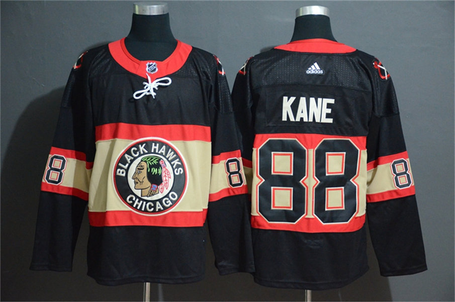 Mens Chicago Blackhawks #88 Patrick Kane Adidas Black Third Stitched Jersey