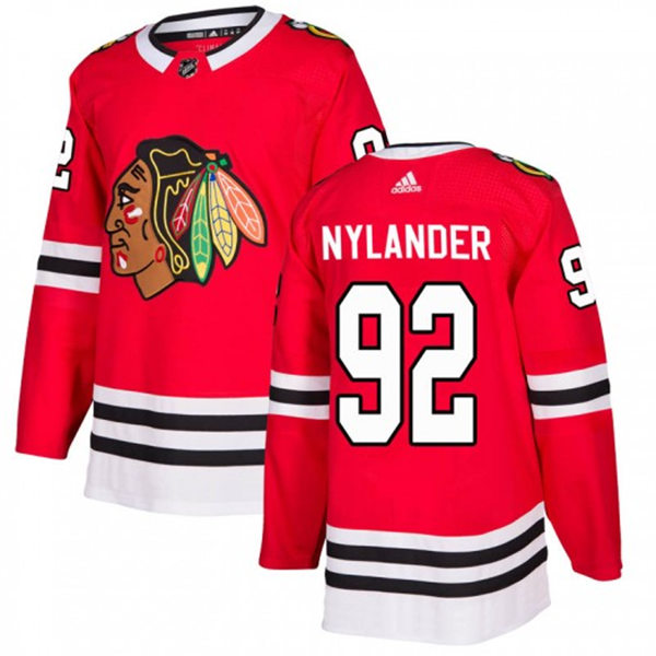 Mens Chicago Blackhawks #92 Alexander Nylander Adidas Home Red Stitched Jersey